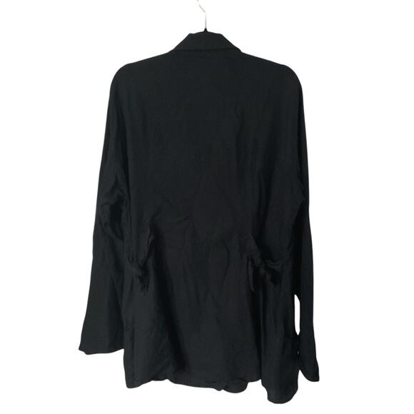 FLAX linen black jacket tunic large - Picture 3 of 7